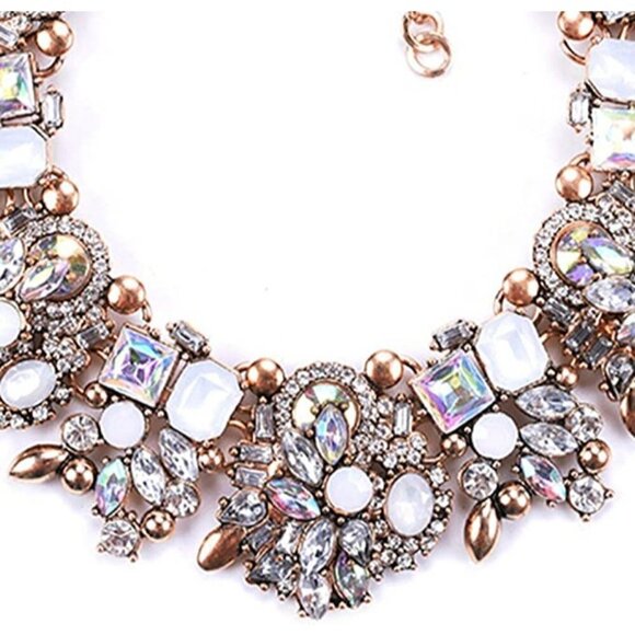 🆕 Stunning Statement Necklace Colorful Glass Crystal Collar Choker SEXY NWT 👀 - Picture 2 of 6